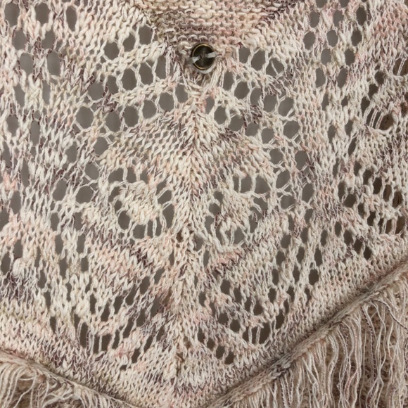 Knox Rose Womens Cardigan Size M Western Fringe Boho Open Front Crochet Dolman - Picture 9 of 12